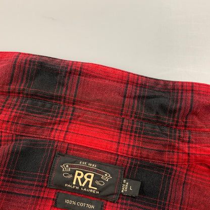 【中古品】【メンズ】 RRL ダブルアールエル WESTERN OMBRE CHECK ウェスタン オンブレ チェック L/S ロングスリーブ SHIRT シャツ トップス 長袖 145-260428-ya-09-izu サイズ：L カラー：RED×BLACK 万代Net店