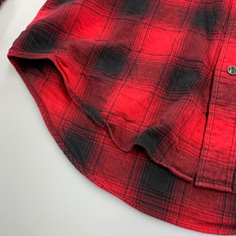 【中古品】【メンズ】 RRL ダブルアールエル WESTERN OMBRE CHECK ウェスタン オンブレ チェック L/S ロングスリーブ SHIRT シャツ トップス 長袖 145-260428-ya-09-izu サイズ：L カラー：RED×BLACK 万代Net店