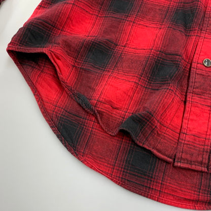【中古品】【メンズ】 RRL ダブルアールエル WESTERN OMBRE CHECK ウェスタン オンブレ チェック L/S ロングスリーブ SHIRT シャツ トップス 長袖 145-260428-ya-09-izu サイズ：L カラー：RED×BLACK 万代Net店