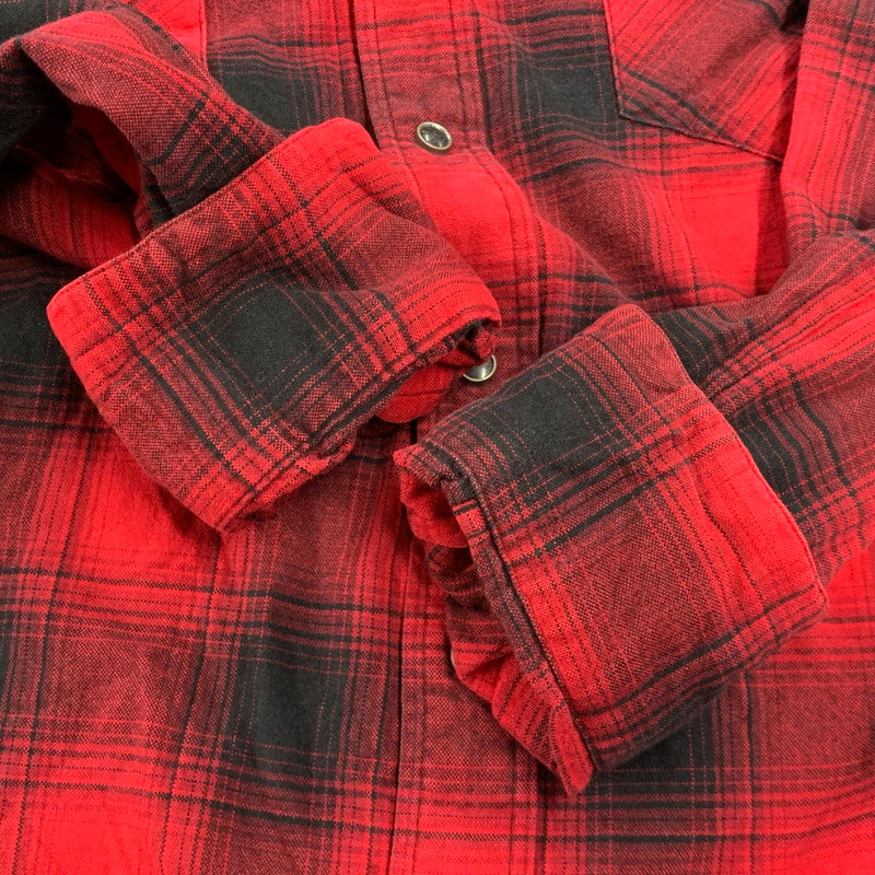 【中古品】【メンズ】 RRL ダブルアールエル WESTERN OMBRE CHECK ウェスタン オンブレ チェック L/S ロングスリーブ SHIRT シャツ トップス 長袖 145-260428-ya-09-izu サイズ：L カラー：RED×BLACK 万代Net店