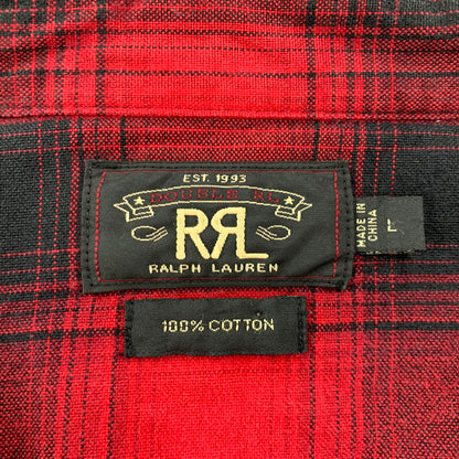 【中古品】【メンズ】 RRL ダブルアールエル WESTERN OMBRE CHECK ウェスタン オンブレ チェック L/S ロングスリーブ SHIRT シャツ トップス 長袖 145-260428-ya-09-izu サイズ：L カラー：RED×BLACK 万代Net店