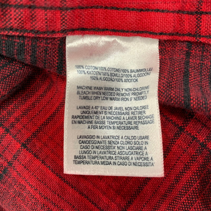 【中古品】【メンズ】 RRL ダブルアールエル WESTERN OMBRE CHECK ウェスタン オンブレ チェック L/S ロングスリーブ SHIRT シャツ トップス 長袖 145-260428-ya-09-izu サイズ：L カラー：RED×BLACK 万代Net店