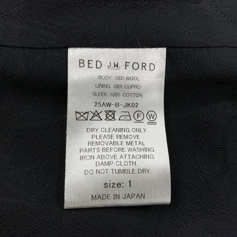 【中古品】【メンズ】 BED J.W. FORD ベッドフォード 25AW-B-JK02 PEAKED LAPEL DOUBLE-BREASTED JACKETピークドラペル ダブルブレステッド ジャケット アウター 140-260428-ya-08-izu サイズ：1 カラー：BLACK 万代Net店
