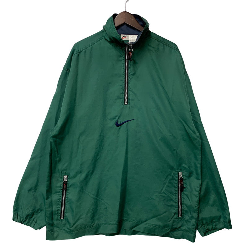 【中古品】【メンズ】 OLD NIKE オールド ナイキ HALF ZIP NYLON PULLOVER ハーフジップ ナイロン プルオーバー アウター 146-260429-kh-06-izu サイズ：L カラー：グリーン 万代Net店