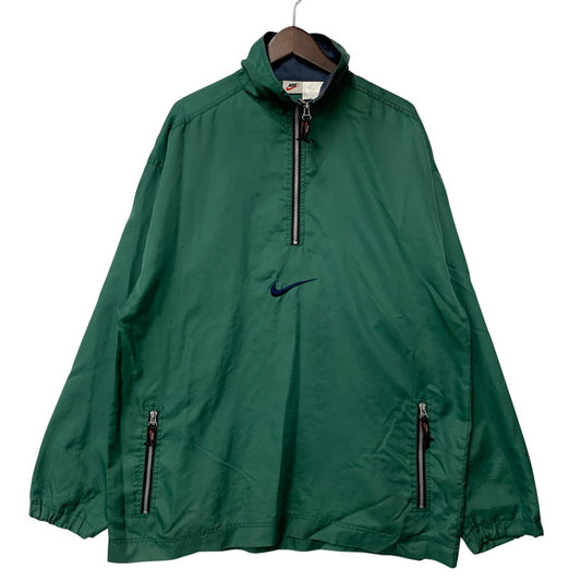 【中古品】【メンズ】 OLD NIKE オールド ナイキ HALF ZIP NYLON PULLOVER ハーフジップ ナイロン プルオーバー アウター 146-260429-kh-06-izu サイズ：L カラー：グリーン 万代Net店