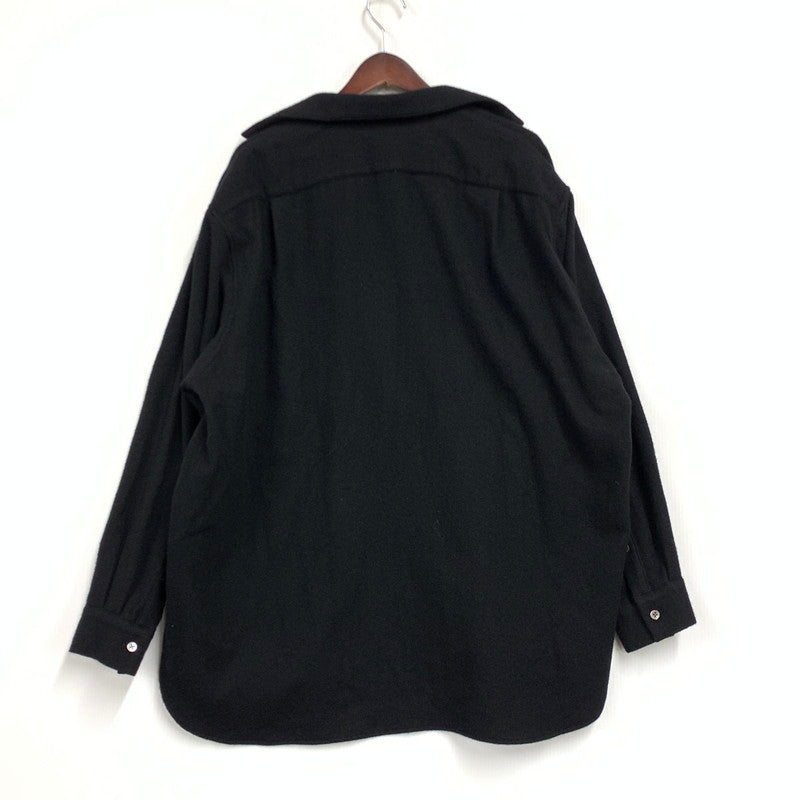 【中古品】【メンズ】 BLANC YM ブラン ワイエム BL-25A-CSJ CASHMERE SHIRT JACKET カシミア シャツ ジャケット トップス 長袖 140-260430-ya-08-izu サイズ：M カラー：BLACK 万代Net店