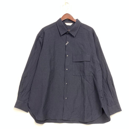 【中古美品】【メンズ】 STILL BY HAND スティル バイ ハンド SH03254 WOOL LINEN REGULAR COLLAR SHIRT ウール リネン レギュラーカラー シャツ トップス 長袖 140-260430-ya-13-izu サイズ：48 カラー：NAVY 万代Net店