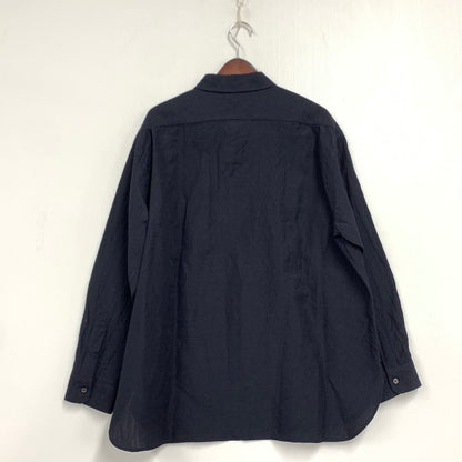 【中古美品】【メンズ】 STILL BY HAND スティル バイ ハンド SH03254 WOOL LINEN REGULAR COLLAR SHIRT ウール リネン レギュラーカラー シャツ トップス 長袖 140-260430-ya-13-izu サイズ：48 カラー：NAVY 万代Net店