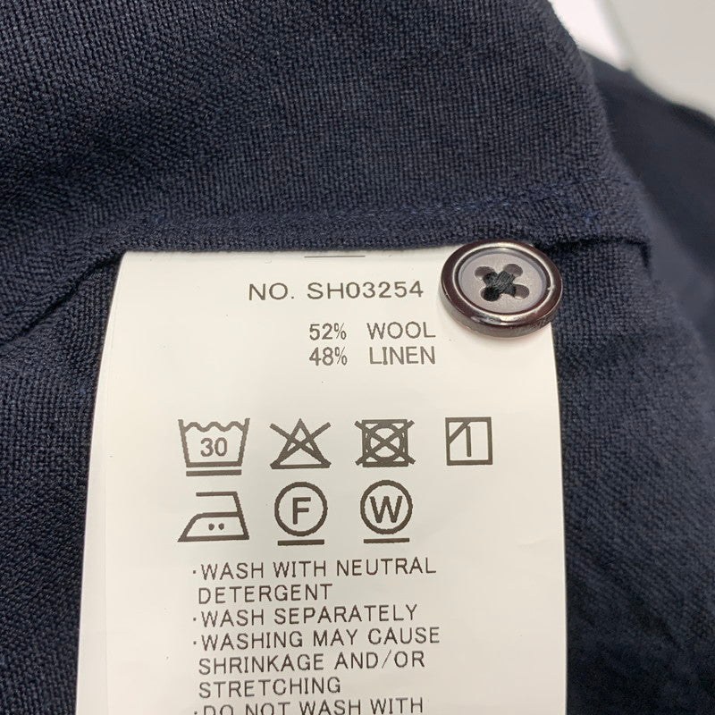 【中古美品】【メンズ】 STILL BY HAND スティル バイ ハンド SH03254 WOOL LINEN REGULAR COLLAR SHIRT ウール リネン レギュラーカラー シャツ トップス 長袖 140-260430-ya-13-izu サイズ：48 カラー：NAVY 万代Net店