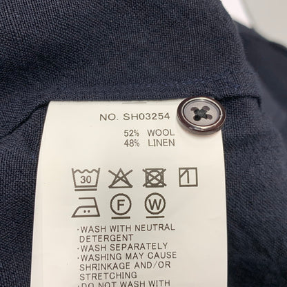 【中古美品】【メンズ】 STILL BY HAND スティル バイ ハンド SH03254 WOOL LINEN REGULAR COLLAR SHIRT ウール リネン レギュラーカラー シャツ トップス 長袖 140-260430-ya-13-izu サイズ：48 カラー：NAVY 万代Net店