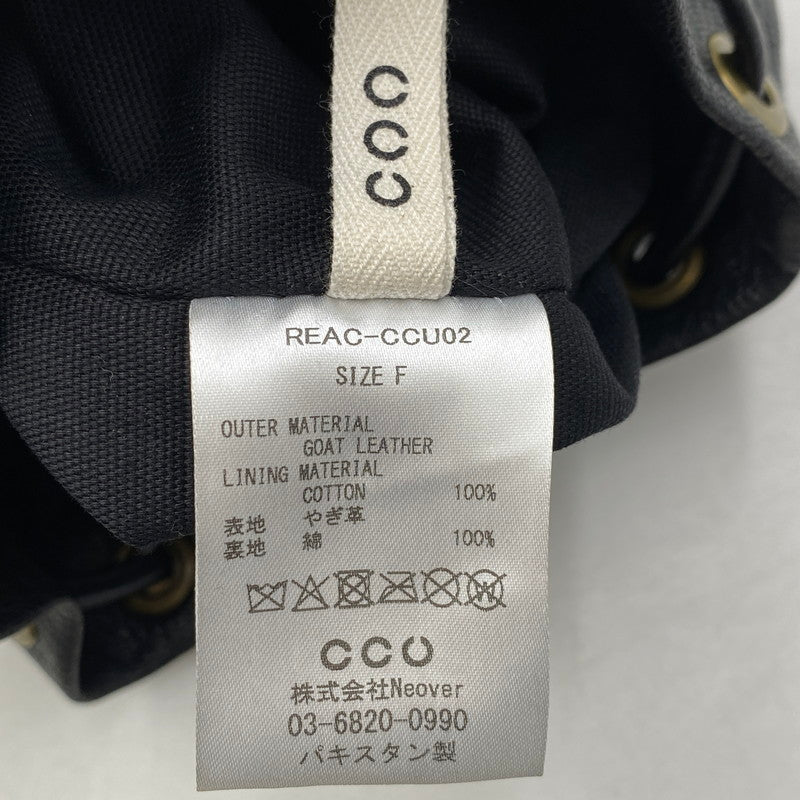 【中古品】【メンズ/レディース】 REFOMED リフォメッド × CCU シーシーユー REAC-CCU02 LEATHER KINCHAKU BAG レザー バッグ ショルダーバッグ 鞄 188-260501-kh-24-izu カラー：ブラック 万代Net店