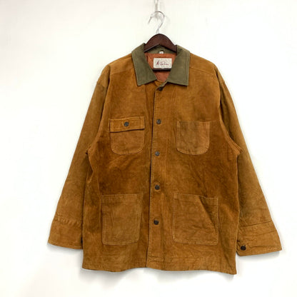 【現状渡し品】【メンズ】 M.JULIAN エム・ジュリアン 80-90S GENUINE LEATHER COVERALL ジェニュインレザー カバーオール アウター 146-260430-ya-14-izu サイズ：M カラー：BROWN 万代Net店