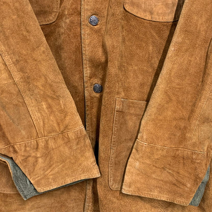 【現状渡し品】【メンズ】 M.JULIAN エム・ジュリアン 80-90S GENUINE LEATHER COVERALL ジェニュインレザー カバーオール アウター 146-260430-ya-14-izu サイズ：M カラー：BROWN 万代Net店