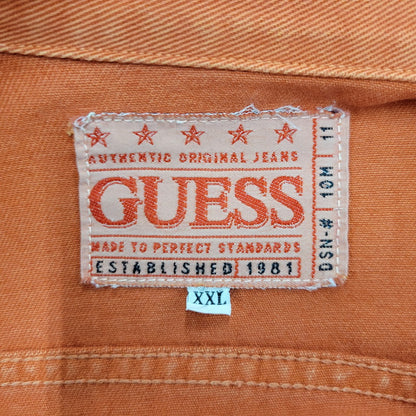 【中古品】【メンズ】 Guess ゲス DENIM TRACKER JACKET デニム トラッカージャケット USA製 146-260504-as-07-izu サイズ：XXL カラー：オレンジ 万代Net店