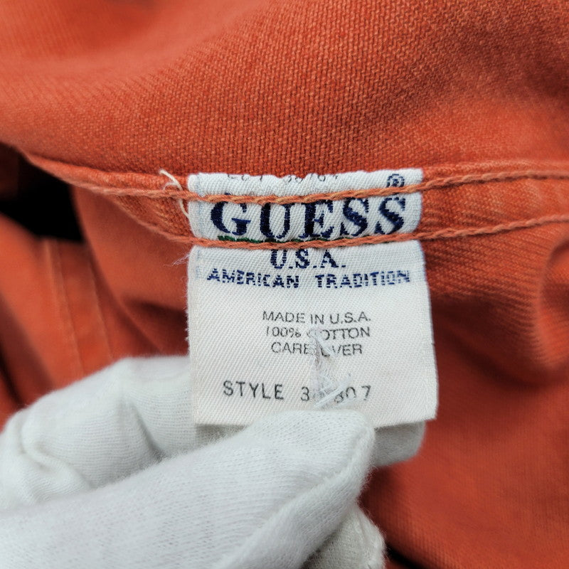 【中古品】【メンズ】 Guess ゲス DENIM TRACKER JACKET デニム トラッカージャケット USA製 146-260504-as-07-izu サイズ：XXL カラー：オレンジ 万代Net店