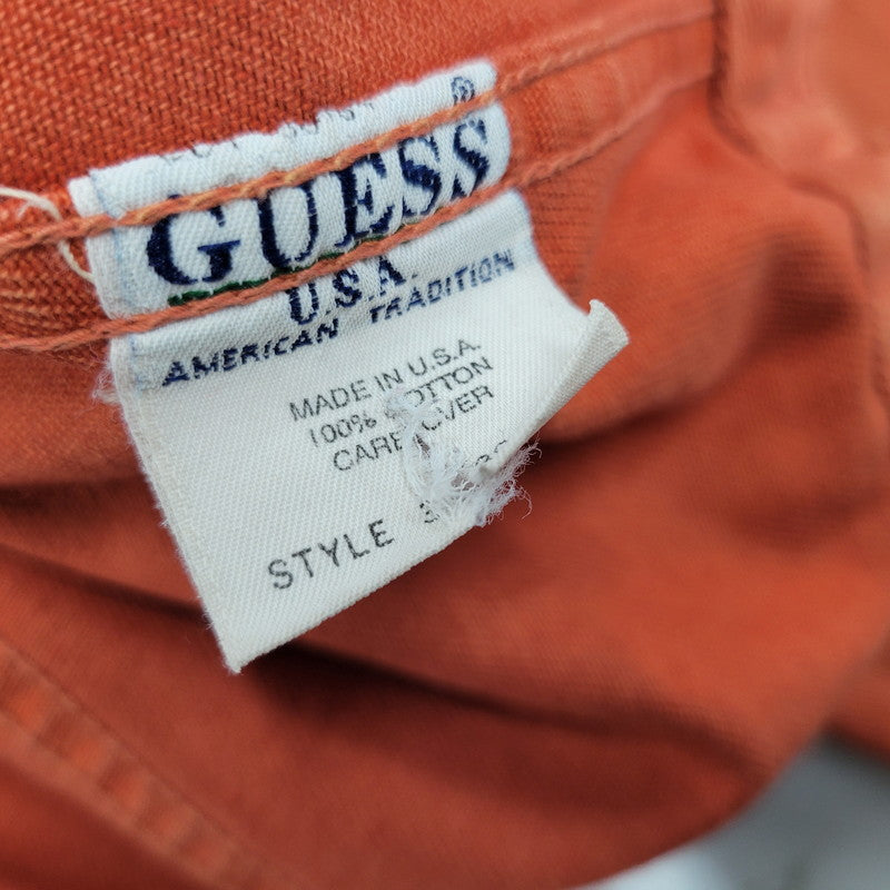 【中古品】【メンズ】 Guess ゲス DENIM TRACKER JACKET デニム トラッカージャケット USA製 146-260504-as-07-izu サイズ：XXL カラー：オレンジ 万代Net店