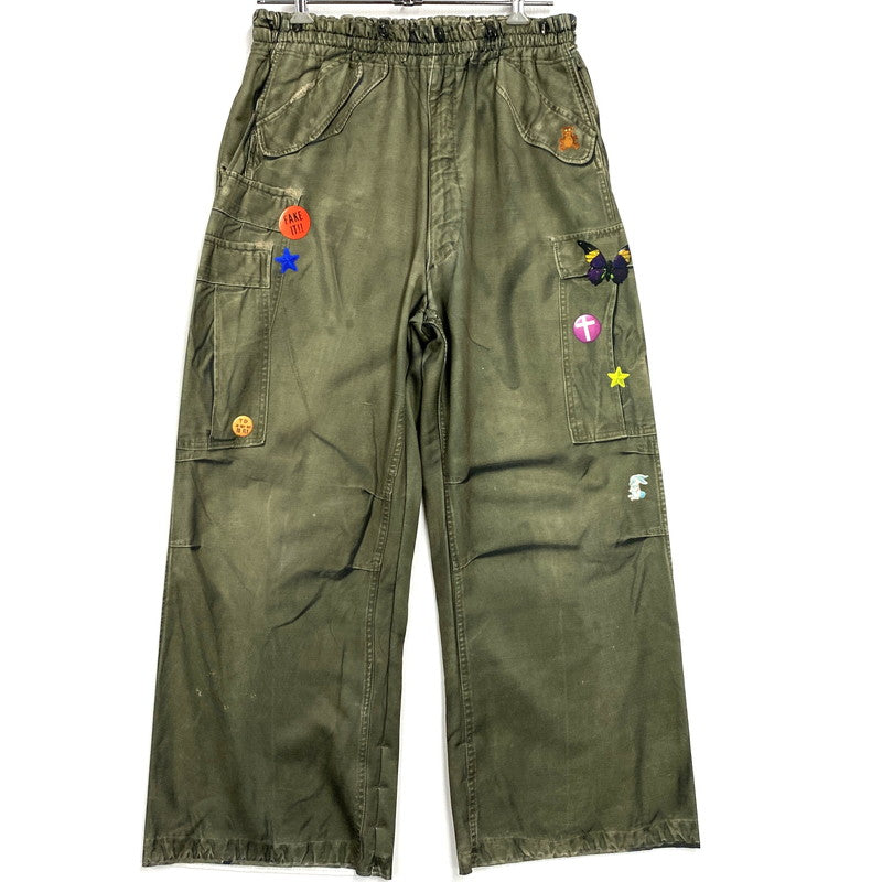 【中古美品】【メンズ】 TOY DEVIL トイデビル TD26SPNY03 TRANSFER PRINT SWEAT PANTS M-65 トランスファー プリント スウェット パンツ ボトムス 151-260501-kh-14-izu サイズ：3 カラー：カーキ 万代Net店