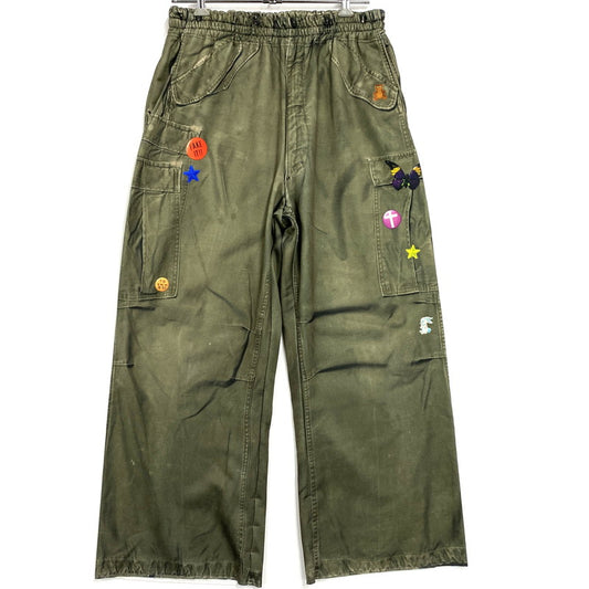 【中古美品】【メンズ】 TOY DEVIL トイデビル TD26SPNY03 TRANSFER PRINT SWEAT PANTS M-65 トランスファー プリント スウェット パンツ ボトムス 151-260501-kh-14-izu サイズ：3 カラー：カーキ 万代Net店