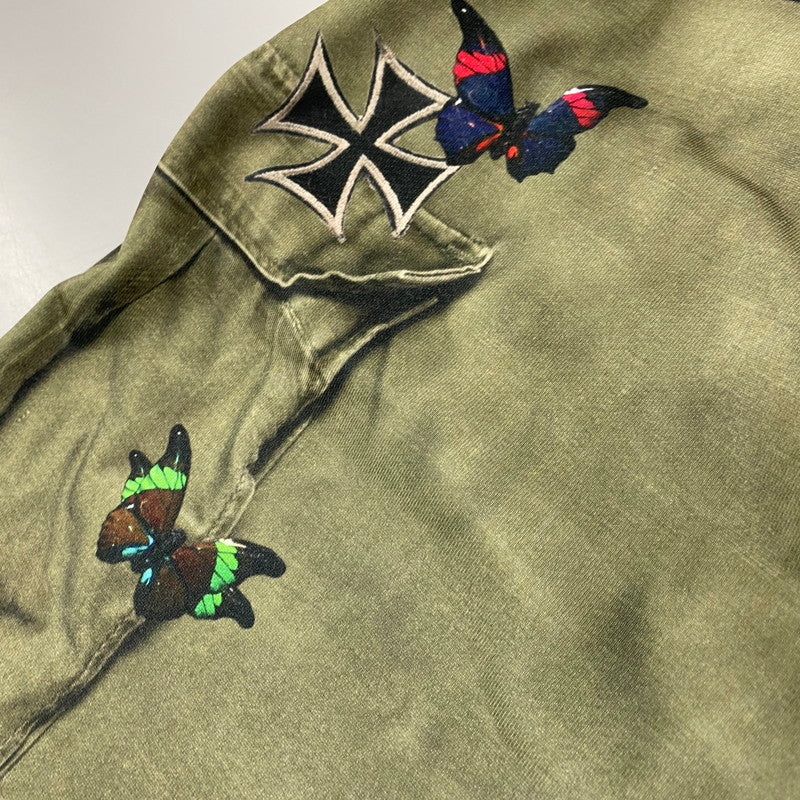 【中古美品】【メンズ】 TOY DEVIL トイデビル TD26SPNY03 TRANSFER PRINT SWEAT PANTS M-65 トランスファー プリント スウェット パンツ ボトムス 151-260501-kh-14-izu サイズ：3 カラー：カーキ 万代Net店