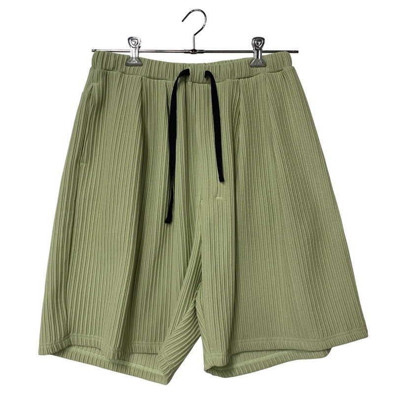 【中古美品】【メンズ】 ANCELLM アンセルム ANC-PT125 WRINKLED STRIPE TUCK SHORT ストライプ タック ショーツ ショートパンツ ボトムス 151-260501-kh-03-izu サイズ：1 カラー：WASABI 万代Net店