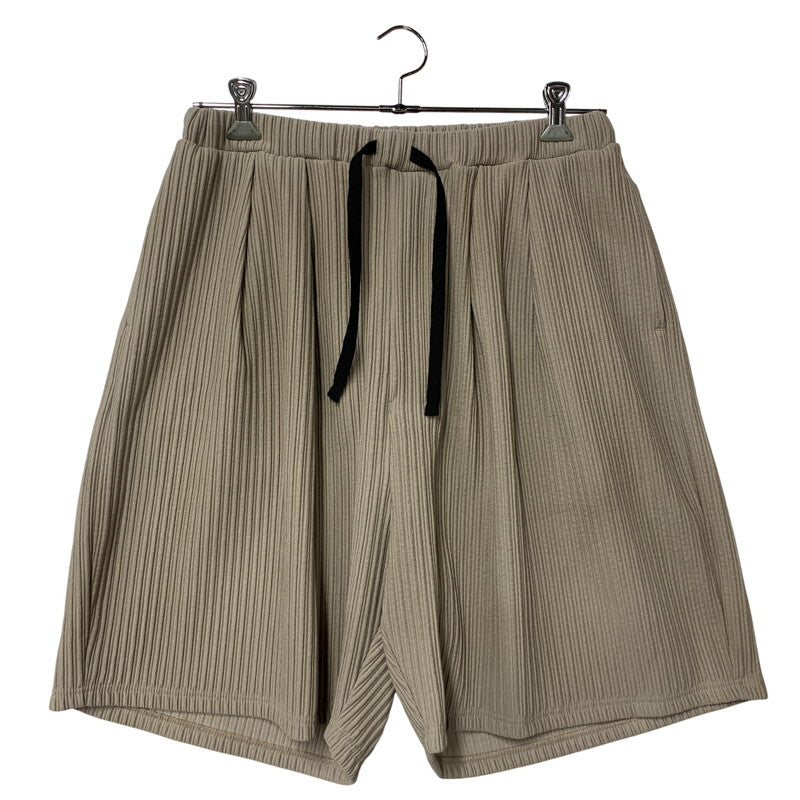 【中古美品】【メンズ】 ANCELLM アンセルム ANC-PT125 WRINKLED STRIPE TUCK SHORT ストライプ タック ショーツ ショートパンツ ボトムス 151-260501-kh-04-izu サイズ：2 カラー：GREIGE 万代Net店