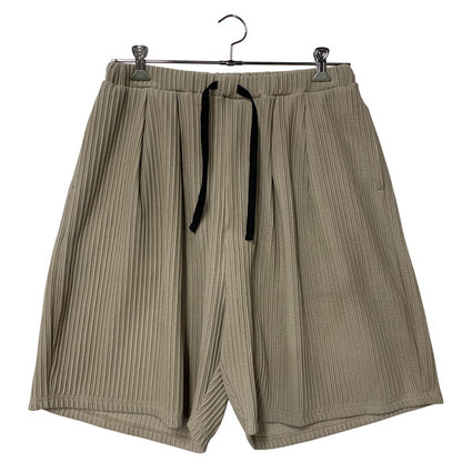 【中古美品】【メンズ】 ANCELLM アンセルム ANC-PT125 WRINKLED STRIPE TUCK SHORT ストライプ タック ショーツ ショートパンツ ボトムス 151-260501-kh-04-izu サイズ：2 カラー：GREIGE 万代Net店