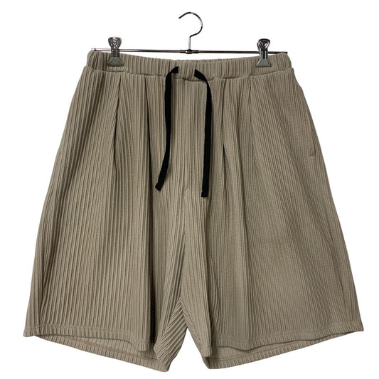 【中古美品】【メンズ】 ANCELLM アンセルム ANC-PT125 WRINKLED STRIPE TUCK SHORT ストライプ タック ショーツ ショートパンツ ボトムス 151-260501-kh-04-izu サイズ：2 カラー：GREIGE 万代Net店