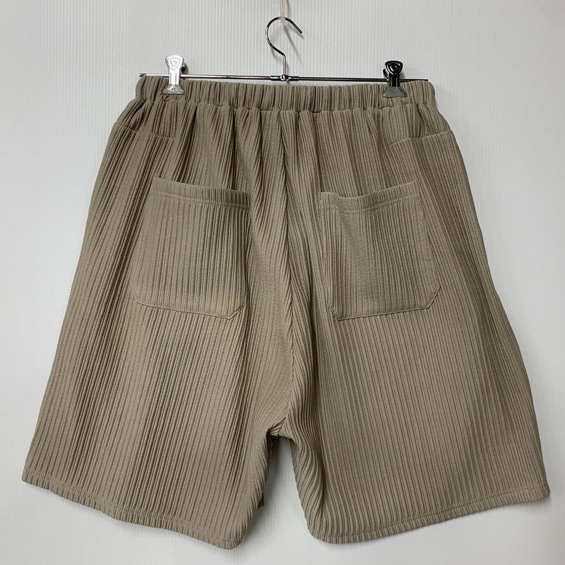 【中古美品】【メンズ】 ANCELLM アンセルム ANC-PT125 WRINKLED STRIPE TUCK SHORT ストライプ タック ショーツ ショートパンツ ボトムス 151-260501-kh-04-izu サイズ：2 カラー：GREIGE 万代Net店