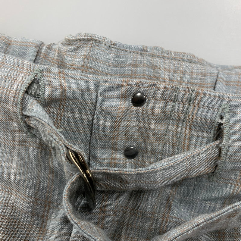 【中古美品】【メンズ】 ANCELLM アンセルム ANC-PT104 AGING CHECK BELT-LESS SLACKS エイジング チェック ベルトレス スラックス ボトムス 151-260501-kh-09-izu サイズ：2 カラー：BLUE 万代Net店