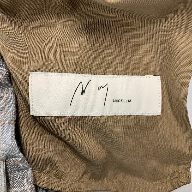 【中古美品】【メンズ】 ANCELLM アンセルム ANC-PT104 AGING CHECK BELT-LESS SLACKS エイジング チェック ベルトレス スラックス ボトムス 151-260501-kh-09-izu サイズ：2 カラー：BLUE 万代Net店