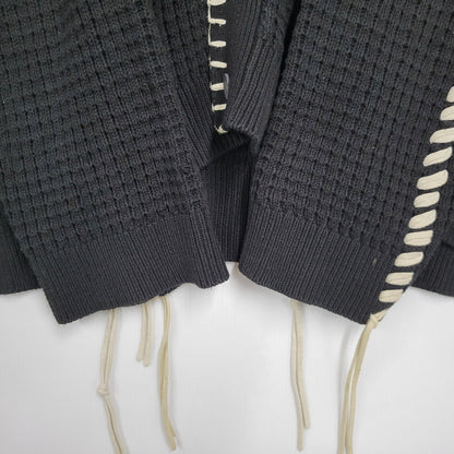【中古品】【メンズ】 MAISON SPECIAL メゾン スペシャル 11212361340 鬼ワッフル クレイジーステッチ プライムオーバー Vネック カーディガン トップス 140-260505-kh-07-izu サイズ：02 カラー：ブラック 万代Net店