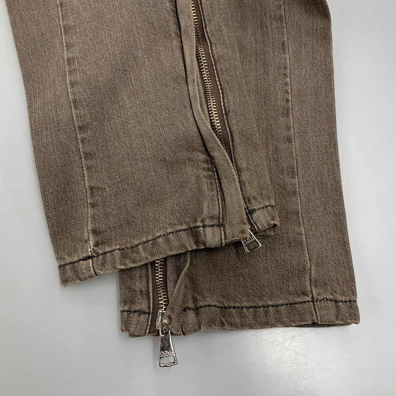 【中古品】【メンズ】 DOLCE&GABBANA ドルチェアンドガッバーナ G46NMD ZIP BOOT CUT DENIM PANTS ジップ ブーツ カット デニム パンツ ボトムス 152-260501-kh-02-izu サイズ：44 カラー：ブラウン 万代Net店