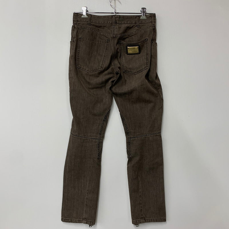 【中古品】【メンズ】 DOLCE&GABBANA ドルチェアンドガッバーナ G46NMD ZIP BOOT CUT DENIM PANTS ジップ ブーツ カット デニム パンツ ボトムス 152-260501-kh-02-izu サイズ：44 カラー：ブラウン 万代Net店