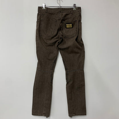 【中古品】【メンズ】 DOLCE&GABBANA ドルチェアンドガッバーナ G46NMD ZIP BOOT CUT DENIM PANTS ジップ ブーツ カット デニム パンツ ボトムス 152-260501-kh-02-izu サイズ：44 カラー：ブラウン 万代Net店