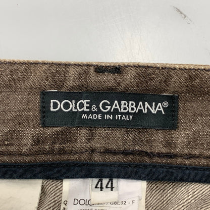 【中古品】【メンズ】 DOLCE&GABBANA ドルチェアンドガッバーナ G46NMD ZIP BOOT CUT DENIM PANTS ジップ ブーツ カット デニム パンツ ボトムス 152-260501-kh-02-izu サイズ：44 カラー：ブラウン 万代Net店