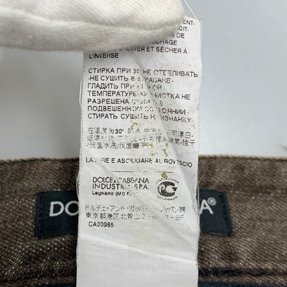 【中古品】【メンズ】 DOLCE&GABBANA ドルチェアンドガッバーナ G46NMD ZIP BOOT CUT DENIM PANTS ジップ ブーツ カット デニム パンツ ボトムス 152-260501-kh-02-izu サイズ：44 カラー：ブラウン 万代Net店