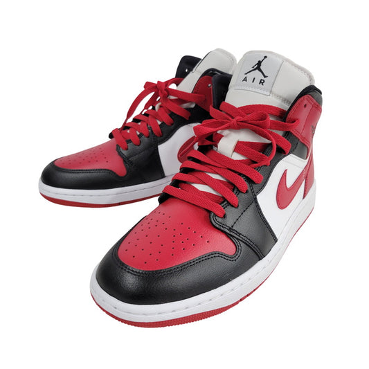 【中古美品】【メンズ】 NIKE ナイキ WMNS AIR JORDAN 1 MID BQ6472-079 ウィメンズ エア ジョーダン 1 ミッド スニーカー シューズ 靴 160-260430-as-09-izu サイズ：27.5cm カラー：BLACK/GYM RED-WHITE 万代Net店
