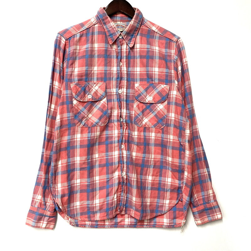 【中古品】【メンズ】 8HOUR UNION エイトアワーユニオン JOE MCCOY LIGHT FLANNEL SHIRTS LOT 941 ジョーマッコイ ライトフランネルシャツ チェック 長袖 145-260504-as-01-izu サイズ：15 カラー：ピンク系 万代Net店