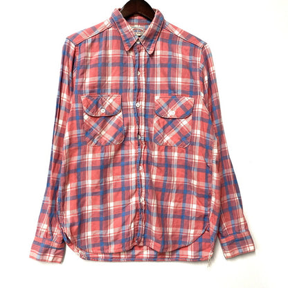 【中古品】【メンズ】 8HOUR UNION エイトアワーユニオン JOE MCCOY LIGHT FLANNEL SHIRTS LOT 941 ジョーマッコイ ライトフランネルシャツ チェック 長袖 145-260504-as-01-izu サイズ：15 カラー：ピンク系 万代Net店