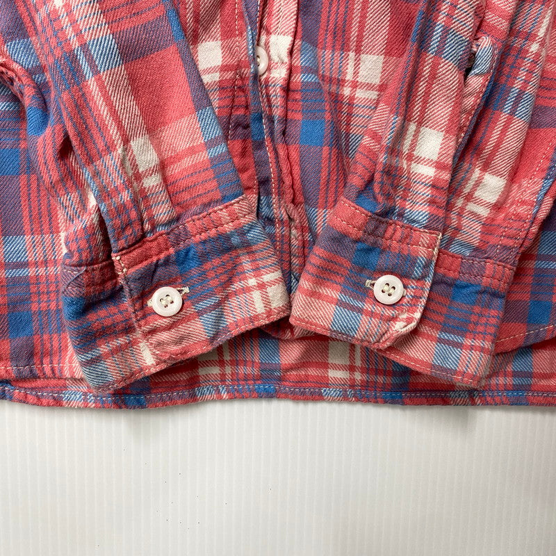 【中古品】【メンズ】 8HOUR UNION エイトアワーユニオン JOE MCCOY LIGHT FLANNEL SHIRTS LOT 941 ジョーマッコイ ライトフランネルシャツ チェック 長袖 145-260504-as-01-izu サイズ：15 カラー：ピンク系 万代Net店