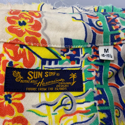 【中古品】【メンズ】 SUN SURF サンサーフ SS2483 LURLINE COTTON SHIRT ラーライン コットン シャツ トップス 長袖 145-260430-ya-09-izu サイズ：M カラー：アイボリー系 万代Net店