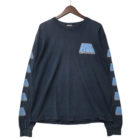 【現状渡し品】【メンズ】 ANVIL アンビル エルサルバドル製 HI STANDARD ハイ スタンダード L/ S TEE ロング スリーブ Ｔシャツ トップス 長袖 146-260504-ya-13-izu サイズ：M カラー：ネイビー 万代Net店