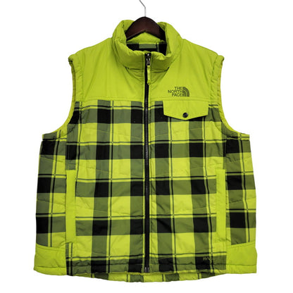 【中古品】【メンズ】 THE NORTH FACE ザ・ノースフェイス HYVENT CHECK DOWN VEST NFB07B61B チェックダウンベスト 144-260506-as-40-izu サイズ：105 カラー：ライムグリーン 万代Net店