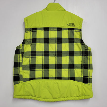 【中古品】【メンズ】 THE NORTH FACE ザ・ノースフェイス HYVENT CHECK DOWN VEST NFB07B61B チェックダウンベスト 144-260506-as-40-izu サイズ：105 カラー：ライムグリーン 万代Net店