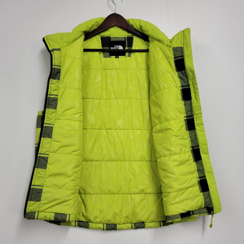 【中古品】【メンズ】 THE NORTH FACE ザ・ノースフェイス HYVENT CHECK DOWN VEST NFB07B61B チェックダウンベスト 144-260506-as-40-izu サイズ：105 カラー：ライムグリーン 万代Net店