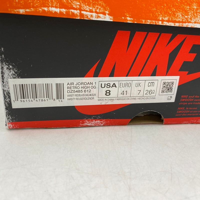 【中古品】【メンズ/レディース】 NIKE ナイキ AIR JORDAN 1 RETRO HIGH OG DZ5485-612 エア ジョーダン 1 レトロ ハイ OG スニーカー シューズ 靴 160-260501-as-05-izu サイズ：26cm カラー：ARSITY RED/BLACK-SAIL-MUSLIN 万代Net店