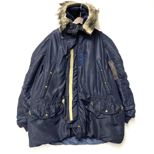 【現状渡し品】【メンズ】 U.S.AIR FORCE 8310-480200-461 AF 33-038-30082 MIL-J-6279 S.W.GARMENT CO.社製 TALON ZIP アザラシファー 推定50S N-3A FLIGHT JACKET フライト ジャケット アウター 146-260506-cs-19-izu サイズ：XL カラー：ネイビー 万代Net店