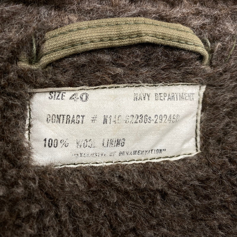 【現状渡し品】【メンズ】 U.S.NAVY U.S.ネイビー NAVY DEPARTMENT CONMAR ZIP N-2 DECK COAT WOOL LINING デッキコート ウールライニング アウター 146-260506-as-27-izu サイズ：40 カラー：カーキ 万代Net店