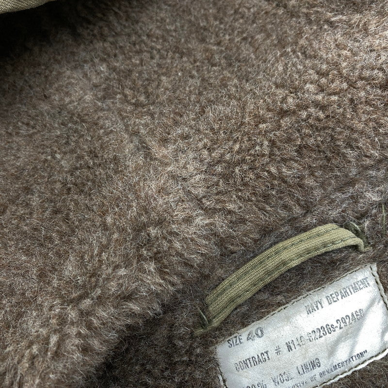 【現状渡し品】【メンズ】 U.S.NAVY U.S.ネイビー NAVY DEPARTMENT CONMAR ZIP N-2 DECK COAT WOOL LINING デッキコート ウールライニング アウター 146-260506-as-27-izu サイズ：40 カラー：カーキ 万代Net店