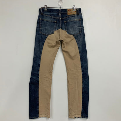 【中古品】【メンズ】 KOJIMA GENES コジマジーンズ MONKEY COMBO PANTS モンキー コンボ パンツ ボトムス ズボン 156-260509-cs-09-izu サイズ：不明 カラー：インディゴ×ベージュ 万代Net店